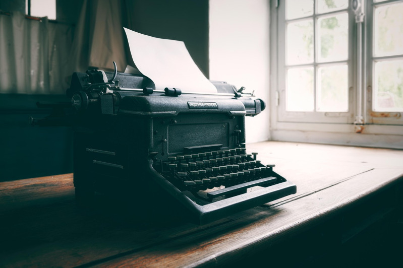 vintage typewriter dark writer